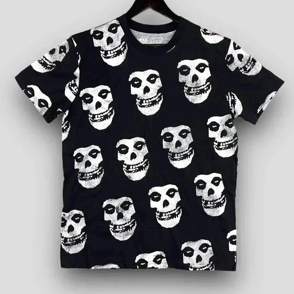 NEW! MISFITS All Over Print Skull men's black graphic‎ t-shirt - Picture 5 of 6